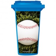 Baseball In Long Grass Wheelie Bin Sticker Panel